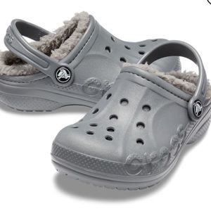 Kids Unisex Crocs Baya Lined Charcoal Gray NWT Size J3